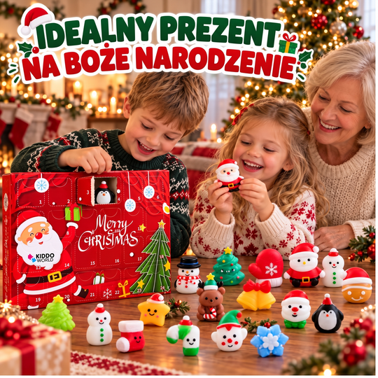 Świąteczny kalendarz adwentowy Squishy – 24 tajemnicze zabawki Squishy (3+ lata)