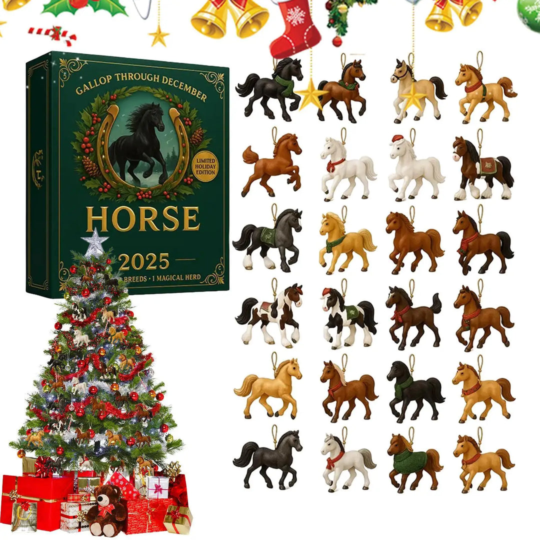 Koń Kalendarz Adwentowy 2D – Zawieszki na Choinkę