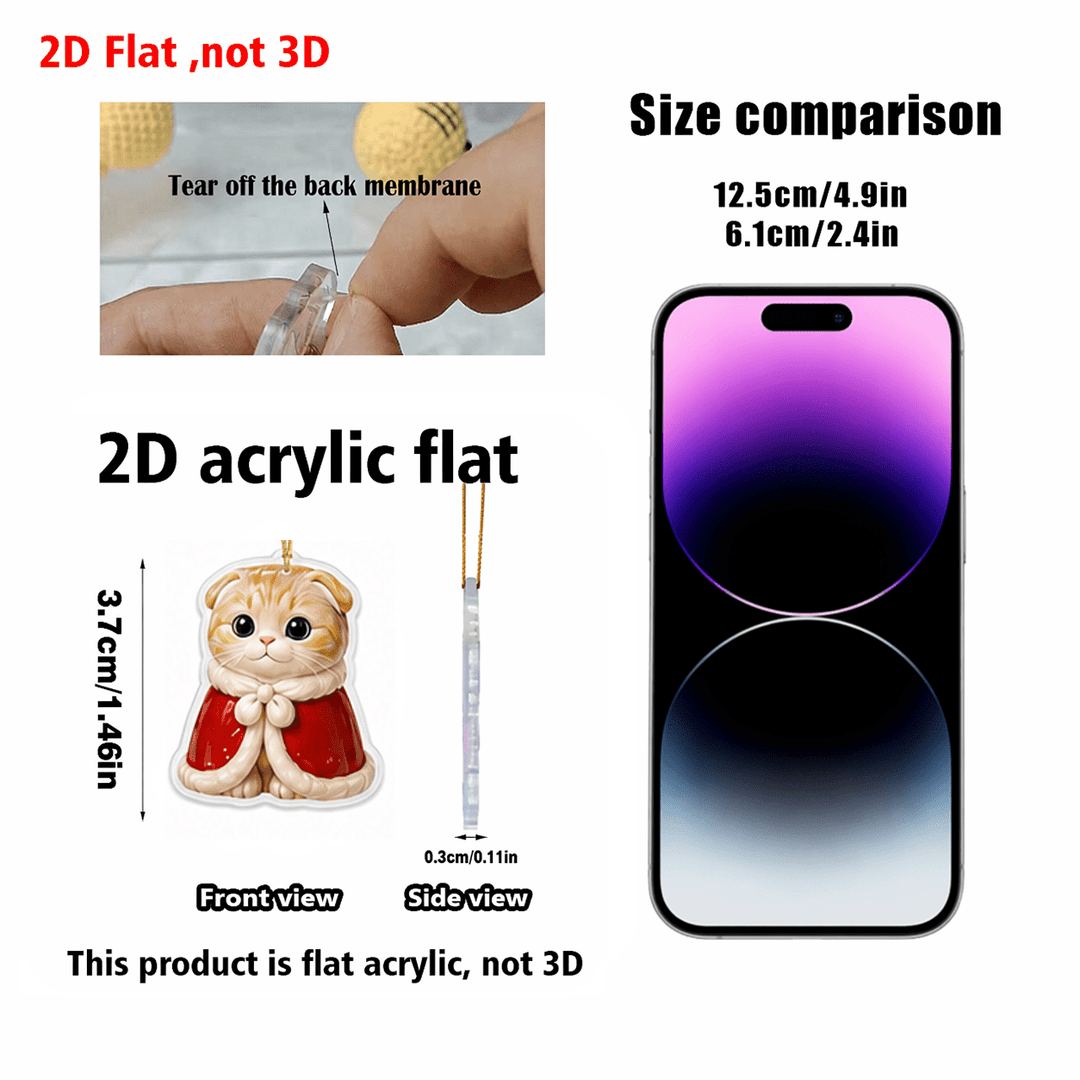 Kot Kalendarz Adwentowy 2D – 24 Akrylowe Zawieszki