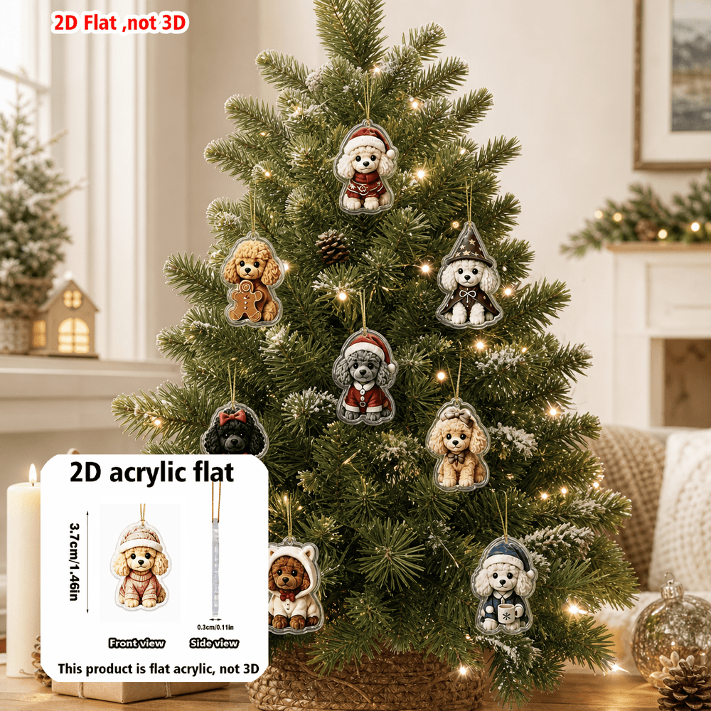 Pudel Retro Kalendarz Adwentowy 2D – 24 Akrylowe Zawieszki