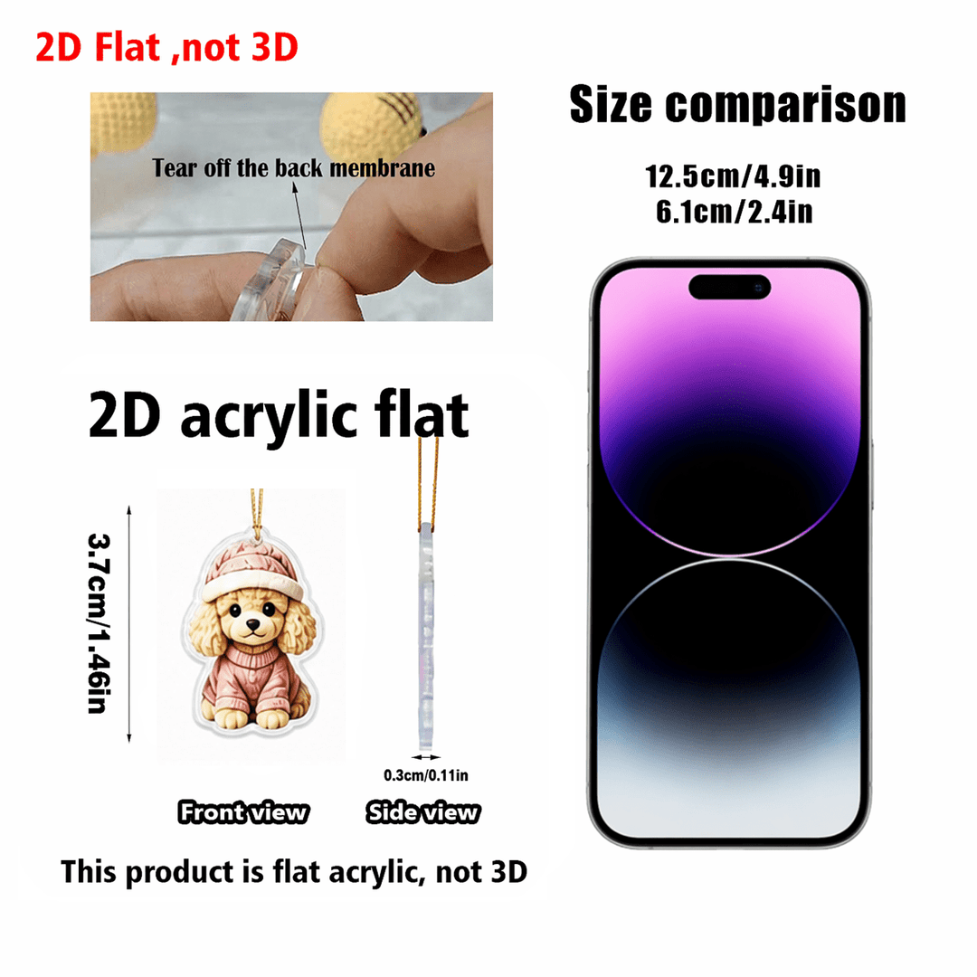 Pudel Retro Kalendarz Adwentowy 2D – 24 Akrylowe Zawieszki
